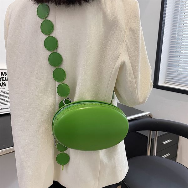 

evening bags chic oval design women's crossbody bag mini shoulder bag and purses solid colour pu leather chest bag party clutch evening