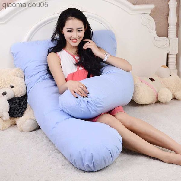 

100% cotton u shape full body pillow pregnancy maternity sleep pillows sleeping knee back hip joint sciatica pain relief cushion l230712