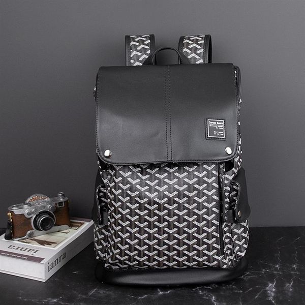 

whole factory men leather shoulder bags waterproof and wear-resistant fashion backpack popular printing student bag outdoor tr303e