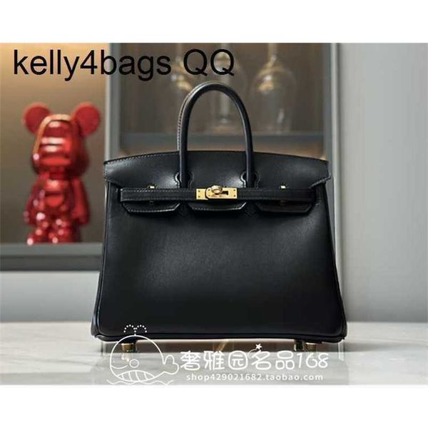 

birkins box skin designer h ermess bags genuine leather bags box leather calfskin director's hand sewn black noir smooth cowhide gold b