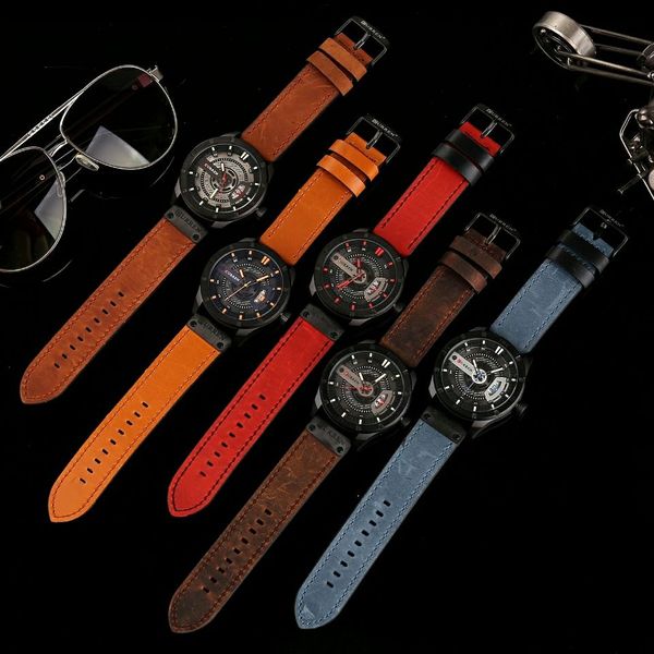 

fashion designer 8301 new men's calendar watch waterproof business belt men's watch, Slivery;black