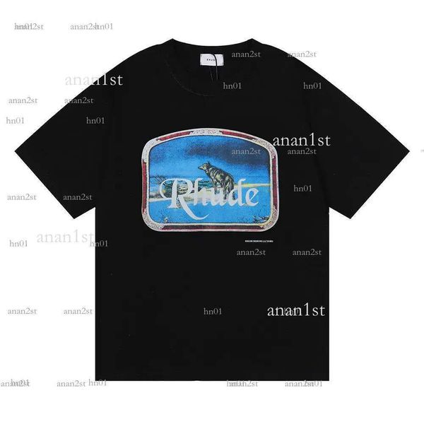 

2023 summer rhude t shirt mens designer t shirt rhude casual shirts man womens tees short sleeves sell men hip hop clothesw, White;black