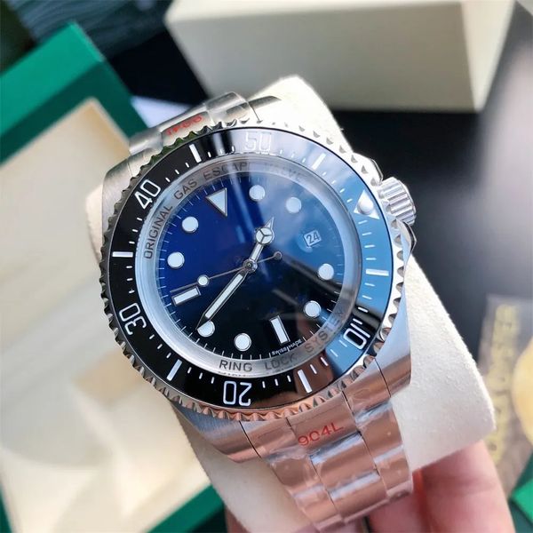 

trusty watch men's automatic mechanical watch 44mm gradient dial calendar luminous sapphire crystal glass 904l stainless steel folding, Slivery;brown