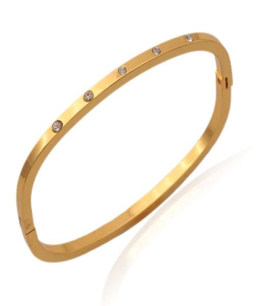 

fashion bangle 18k real gold plated austrian rhinestone cuff braceletsbangles for women jewelry whole yh51807034646, Black
