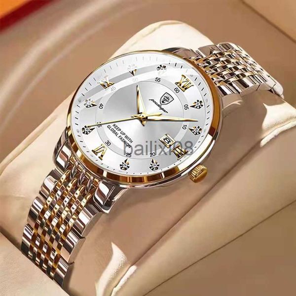 

other watches poedagar fashion women watch brand rose gold stain steel waterproof date quartz ladies watch luxury clock gifts j0728, Slivery;black