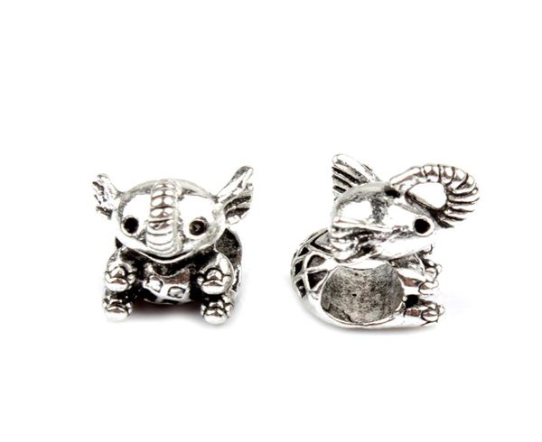 

fashion charms jewelry findings and components cute elephant bead alloy unique style big hole for pan european bracelet5293114, Bronze;silver