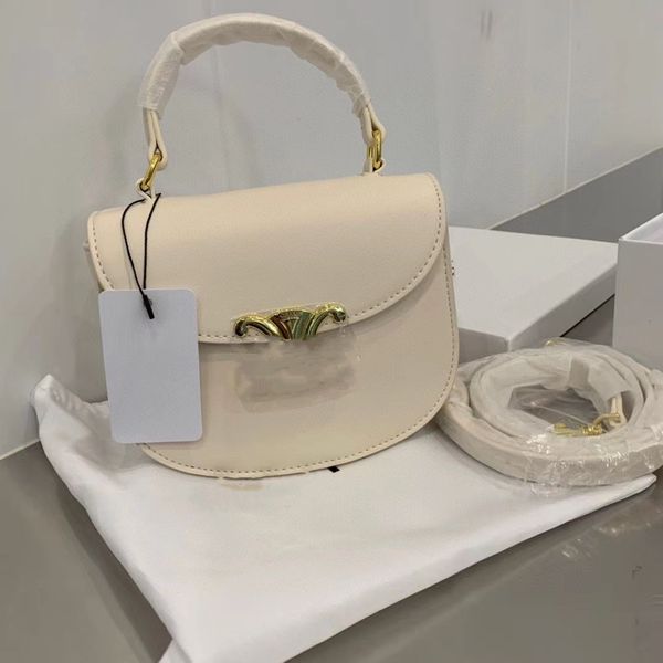 

designer women's bag cowhide letter tramp underarm bag mini hand saddle bag leather horizontal chain gift box