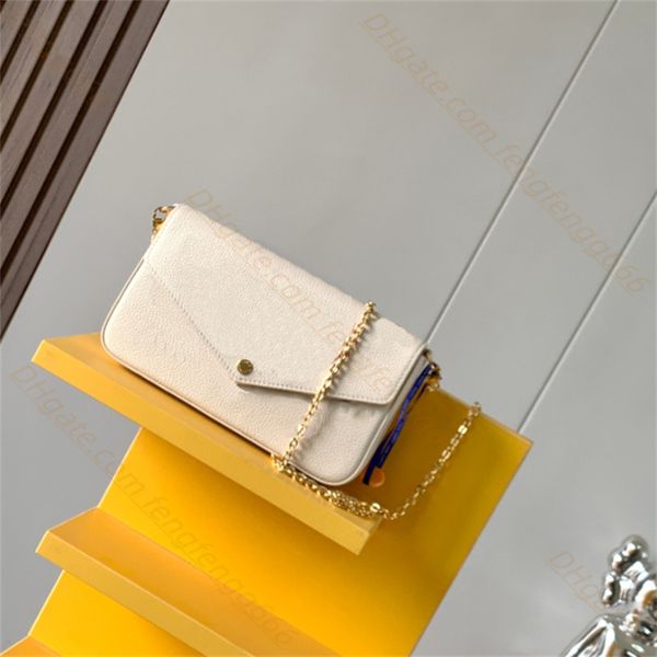 

designer handbag genuine leather crossbody bag chain wallet classic three piece set purses women's shoulder bag clutch totes hobo purse