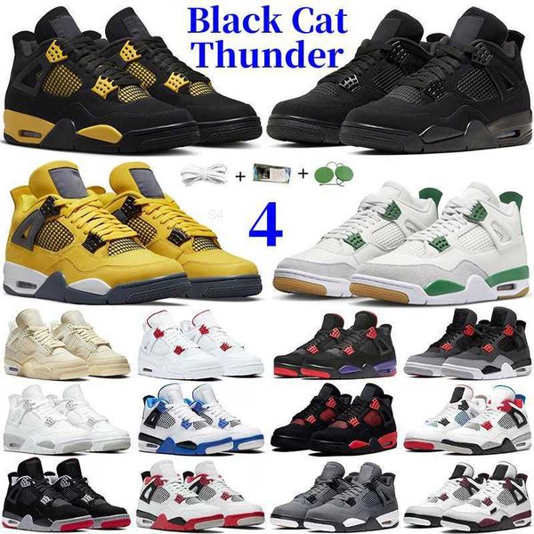 

jumpman 4 basketball shoes for men women 4s black cat thunder lightning military blue pine green seafoam cacao wow frozen moments medium oli