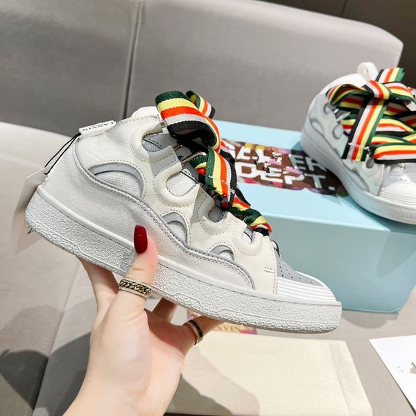 

designer trainer sneaker virgil casual shoes calfskin leather black white green red blue leather overlays platform 0728