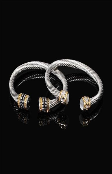 

vintage wire open bangle titanium steel geometric glossy women fashion simple punk hip hop jewelry286k9650813, Black