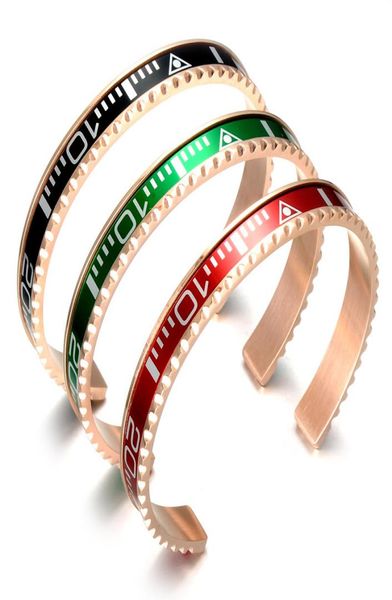 

woman multifunctional speedometer power bracelet vners watch cuff jewelry stainless steel rose gold plating italian jewelry man sp1729447, Black