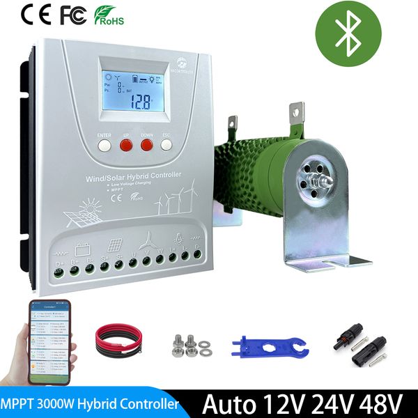 

3000w 2400w 2000w 1600w 1200w 12v 24v 48v hybrid wind solar charge controller solar panel wind turbine mppt board battery charging regulator