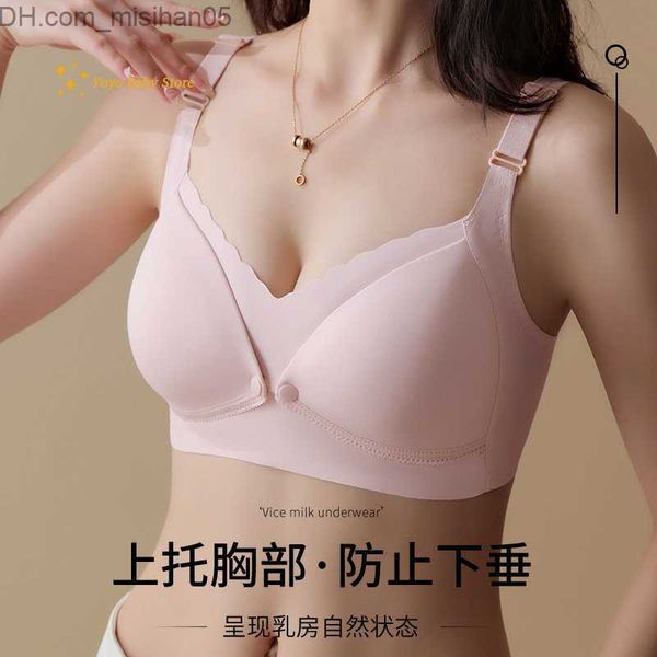 

maternity intimates 2023 new cotton breast feeding bra maternal feeding care open button maternal underwear care bra z230731, White