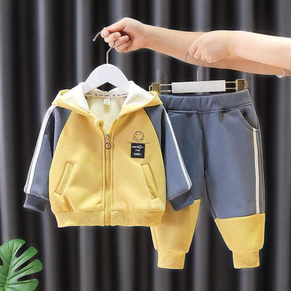 

clothing sets children clother set winter plush sweater children s hooded clothes 1 6y boys and girls warm two piece kids casual clothes 230, White