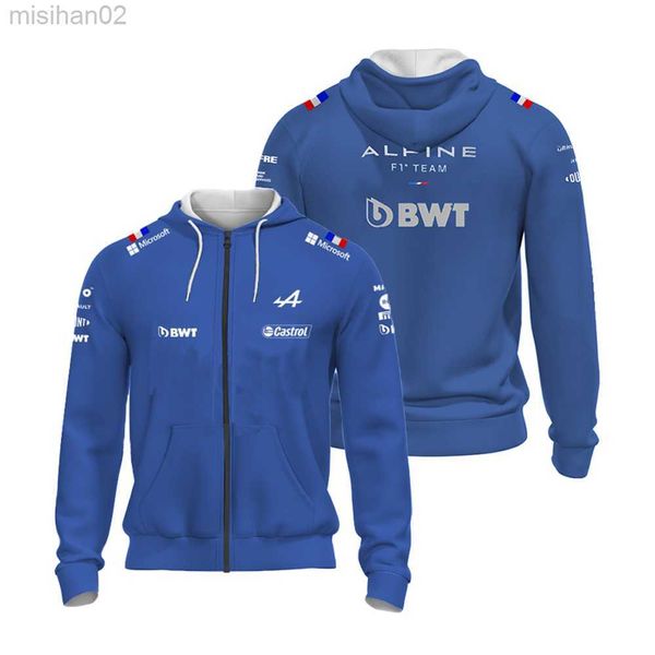 

men's hoodies sweatshirts 2022 formula one alpine f1 team official motorsport race shirt selling blue 2022 c hkd230731, Black