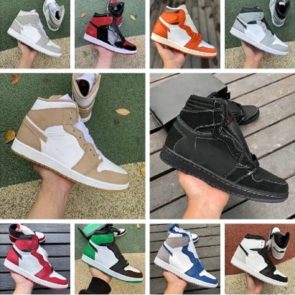 

eur36-47 high 1 1s og basketball shoes mens women tan gum patent bred bleached coral denim skyline lost and found heirloom bio hack lucky gr