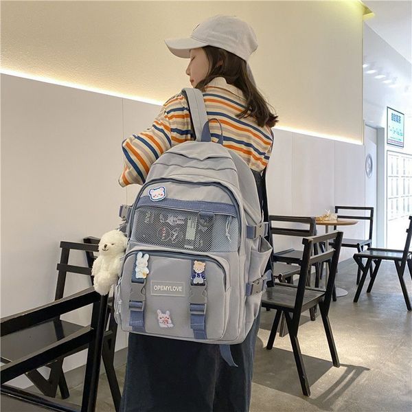 

day packs fashion women backpack waterproof girl college female kawaii student cotton cute school bag harajuku solid teenager mochila 230731