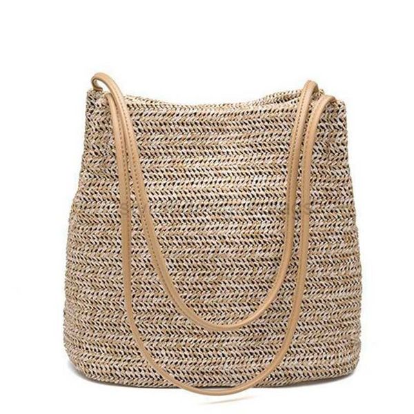 

totes 2020 new summer grass bag women's holiday leisure handbag woven beach bucket shoulder bag korean backpack mpb02stylishdesignerbag