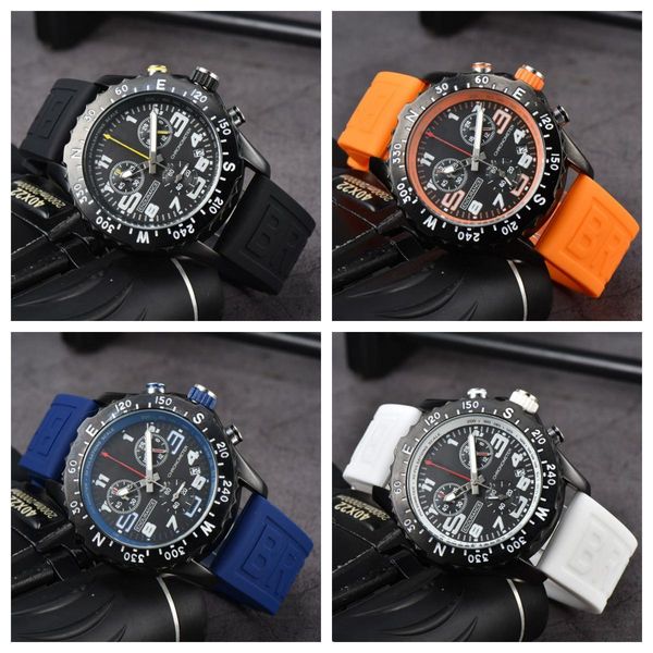

designer watches mens watch avenger watch man quartz watches endurance chronograph 44mm watches multiple colors strap wristwatches, Slivery;brown