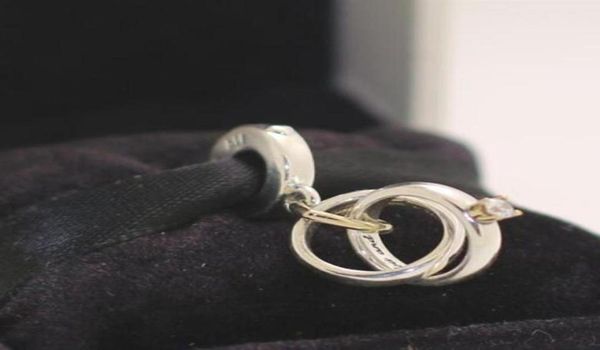 

authentic 925 sterling silver 2021 twotone wedding rings dangle charm bead fits european jewelry bracelet necklacespend30295006527497, Black