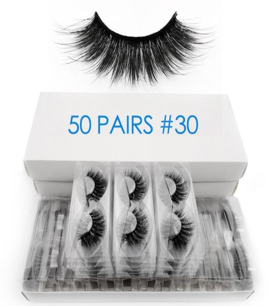 

50 pairs whole mink eyelashes bulk fluffy 3d lashes 100 cruelty natural long false eyelash extension makeup cilios4576714