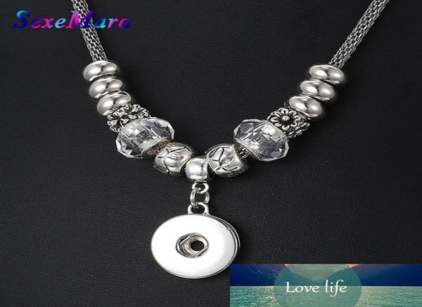 

2019 fashion 18mm snaps button bead sweat necklace jewelry with chain fit 18mm snap necklace jewelry for women gifts3565714, Silver