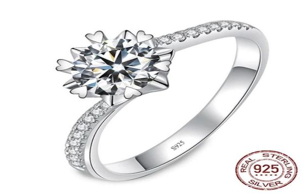 

luxury solitaire 1 carat lab diamond ring real 925 sterling silver jewelry engagement wedding band women anniversary gift j28122504265538, Slivery;golden