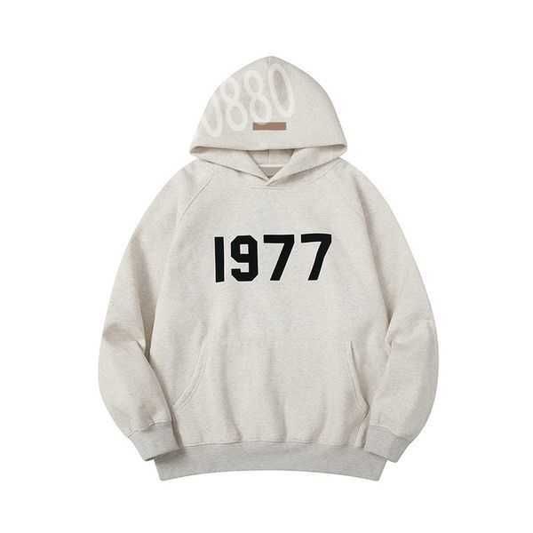 

men's hoodie essentialhoodie 1977 designer essen hoody men essentail pullover oversized clothing quality mens hooded refflective letter, Black