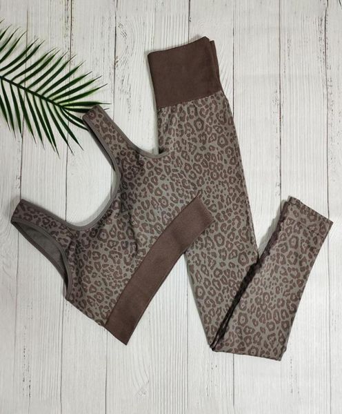 

yoga outfit leopard print sets women fitness clothing seamless sports for high waist legging set gym suit workout clothes3792637