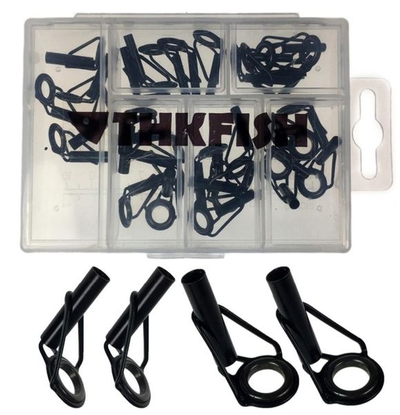 

30pcs 30mm45mm sea fishing pole rod tip repair kit black nickel plated ceramic ring spinning casting fising tips 2202242994182