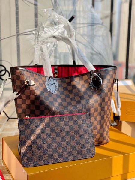 

tote bag designer tote bag leather women's purse plaid shoulder bag