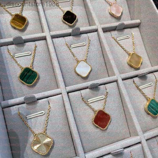 

new classic fashion pendant necklaces for women elegant 4/four leaf clover locket necklace highly quality choker chains designer jewelry 18k, Silver