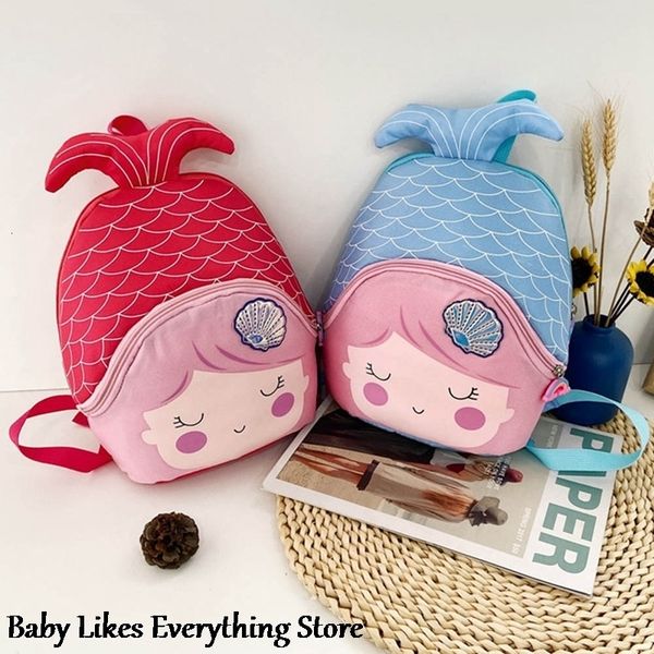 

backpacks cute 3d mermaid backpack cartoon fish schoolbag for kindergarten kids book bag children gifts 230731
