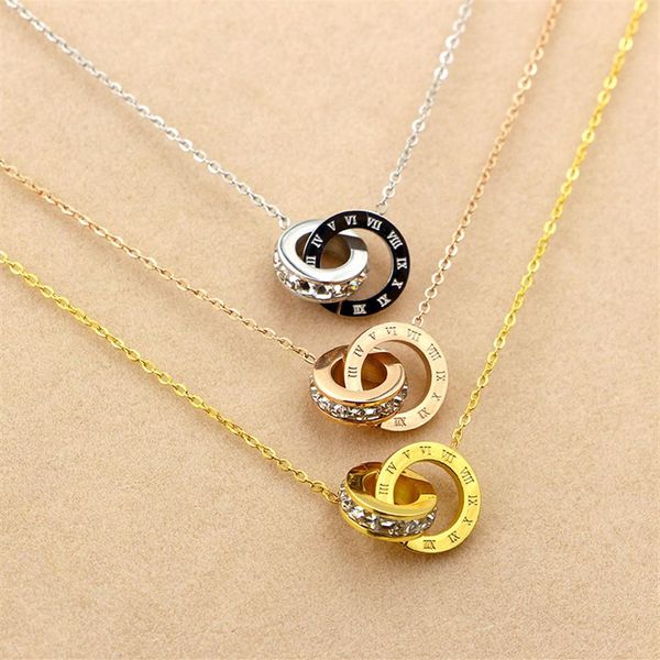 

the new small drill roman numerals short necklace for woman south korea fashion titanium steel rose gold plated collar bone chain 243j, Silver