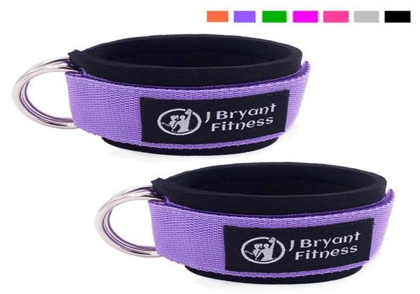 

adjustable ankle straps for cable machines thick padded stainless steel double dring fitness resistance glute workout leg cuffs1654401398