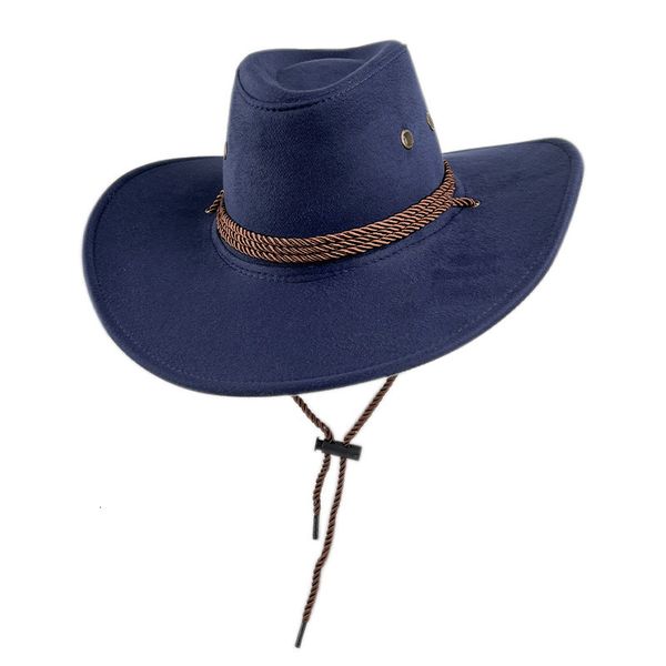

wide brim hats bucket hats western big cowboy hat suede woolen hat men and women big brim fedora hat outdoor outing jazz hat wholesale 23072, Blue;gray