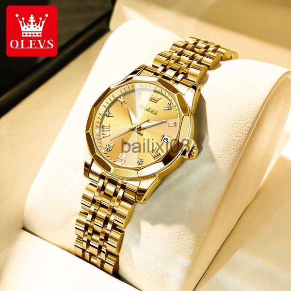 

other watches olevs brand women's watches elegant rhombus mirror quartz ladies wristwatch stainless steel waterproof luminous new j2307, Slivery;black