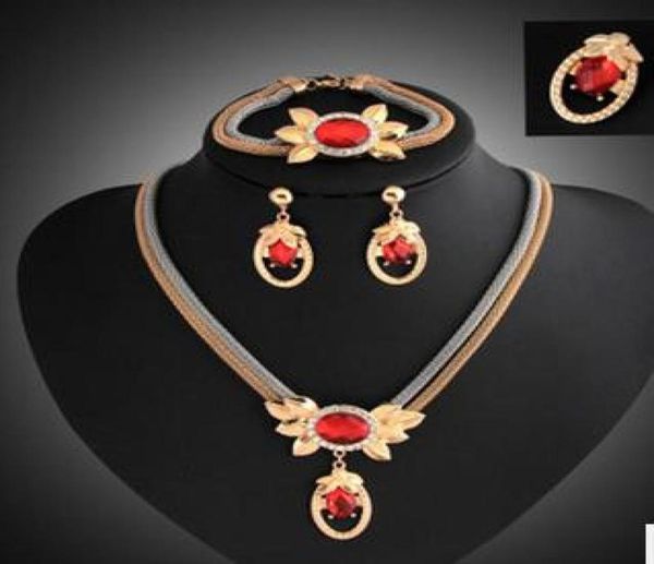 

selling fashion exaggerated goldplated bracelet necklace earring ring sets7577094, Slivery;golden