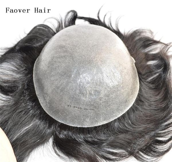 

8a indian virgin hair 1b234 color men039s toupee 120 density 6quot length hair pieces 10x8 size thin skin base9674258, Black