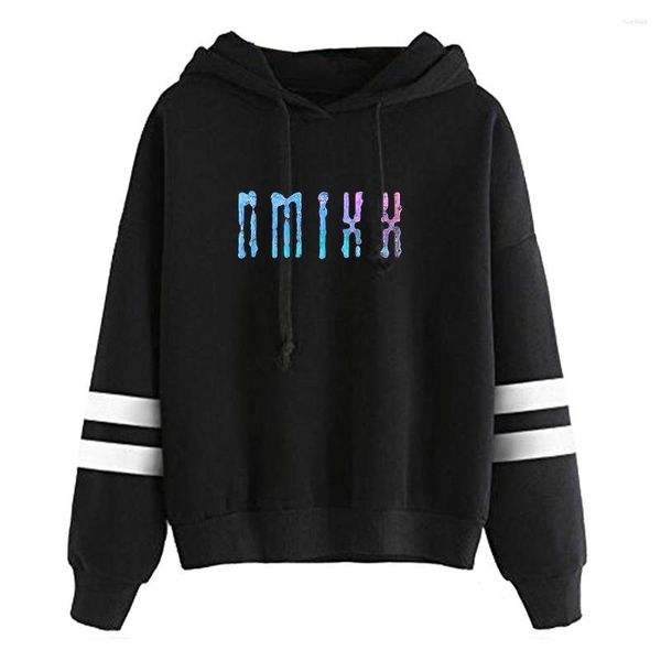 

men's hoodies kpop team nmixx hoodie sweatshirts autumn winter 2023 korean stylish pullovers printed, Black