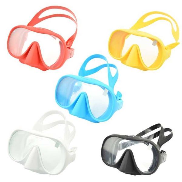 

scuba diving tempered glass diving mask anti-fog swim mask goggles with nose cover for snorkeling iving swimming, Blue