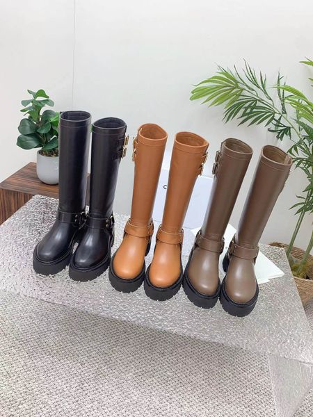 

luxury classic brand triumphal arch retro hardware buckle martin boots autumn/winter punk trendy layer calf leather boots women's boot, Black