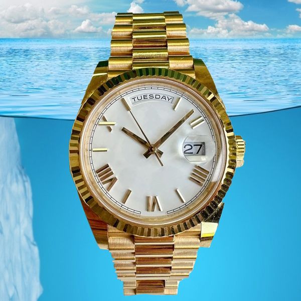 

watch women automatic machine double calendar mens mechanical watch sapphire 8205 movement 41mm 36mm waterproof swimming with box fashion ma, Slivery;brown