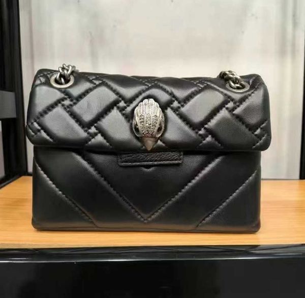 

shoulder bags evening bags kurt geiger london real sheepskin leather 5a chains cross body bag small flap handbag 20cm black golden/silver ch