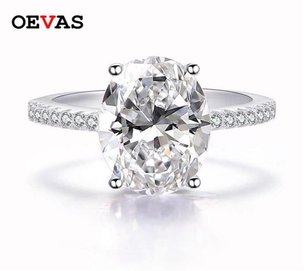 

luxury 9 carats created moissanite oval zircon wedding rings for women 100 925 sterling silver engagement party jewelry187e9228679, Slivery;golden