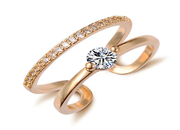 

vintage crystal zirconia ring simple open adjustable gold silver plated lover wedding gift rings for women jewelry accessories who2527769, Slivery;golden