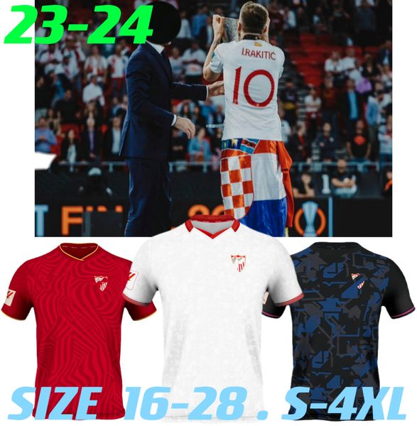 

seville 2023 2024 januzaj sevillas soccer jerseys final l.ocampos suso jong maillot gudelj k.rekik tecatito munir rafa 22 23 24 football shi, Black