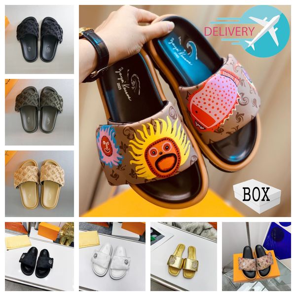 

luxurys outdoor waterfront sandals designer slippers summer beach flat base slides fashion torys ladies genuine leather casual shoes latex l, Black