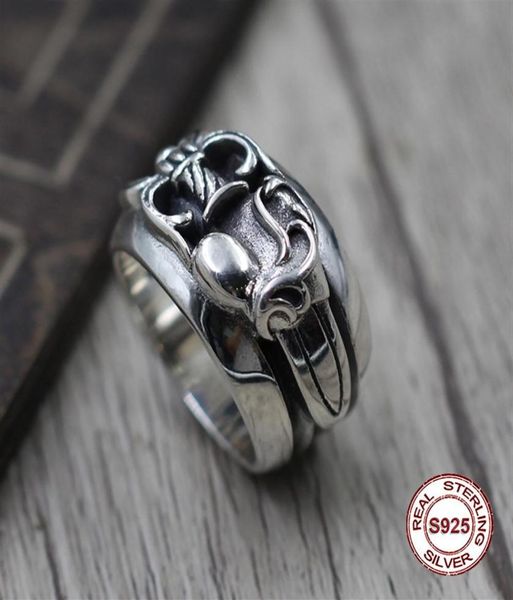 

s925 pure silver men039s ring personality retro punk style the holy sword heart of the pop classic gift to your lover249j2617419